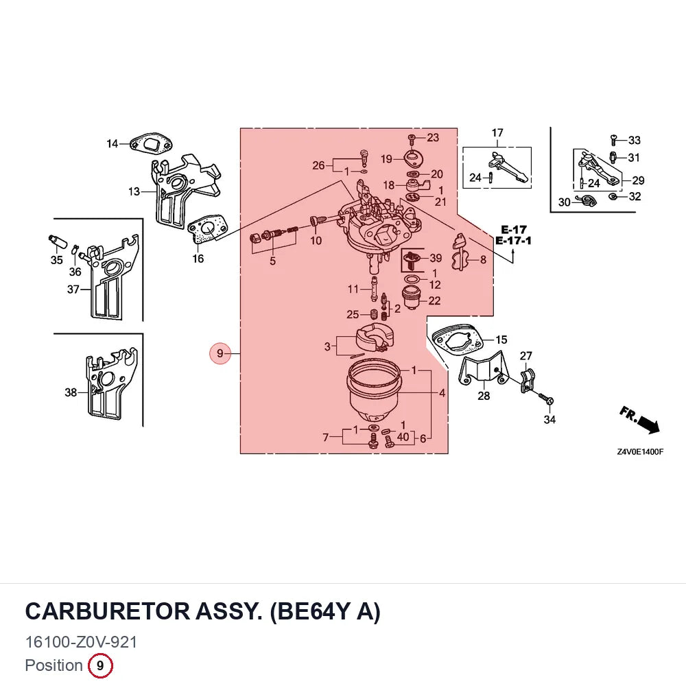 CARBURETOR ASSY. (BE64Y A)