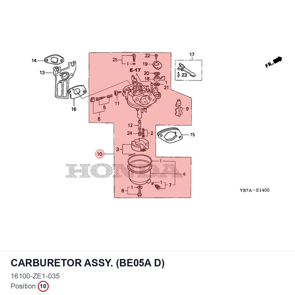 CARBURETOR ASSY. (BE05A D)