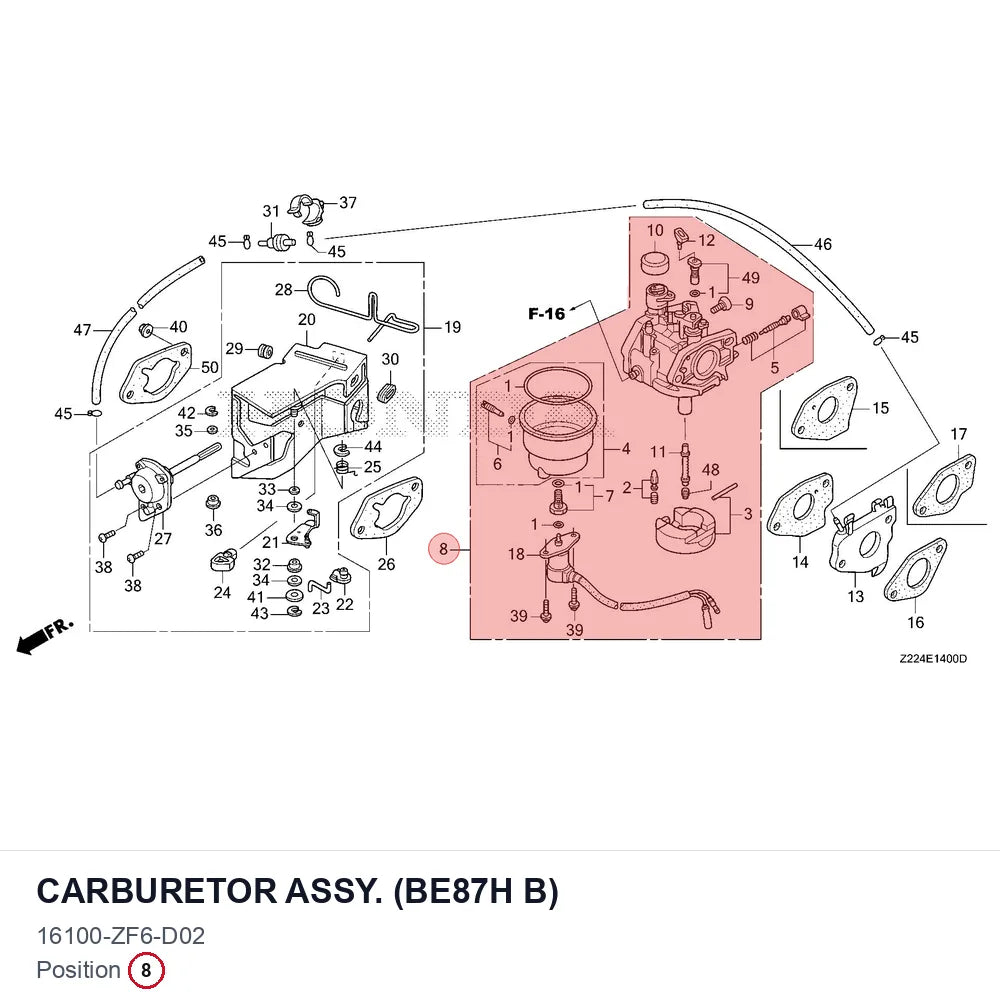 CARBURETOR ASSY. (BE87H B)