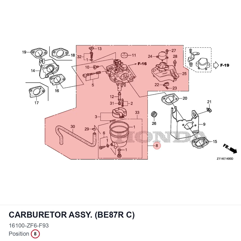 CARBURETOR ASSY. (BE87R C)