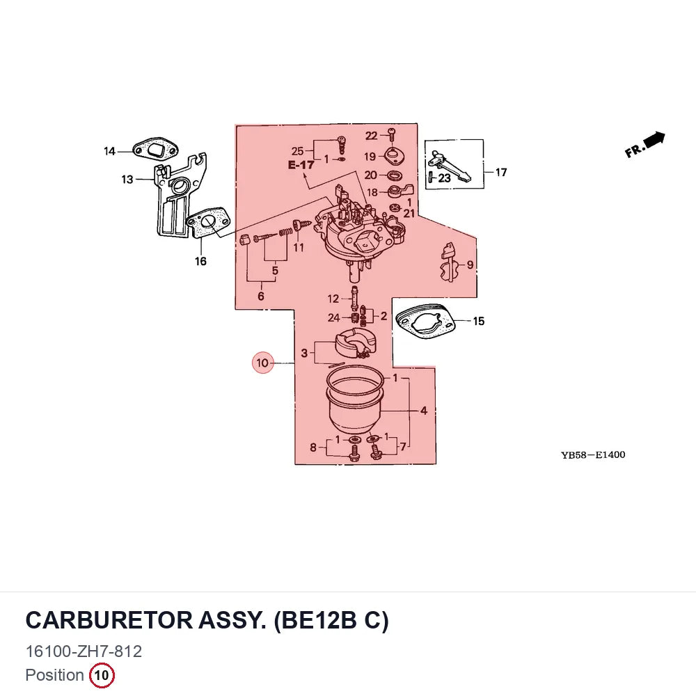 CARBURETOR ASSY. (BE12B C)