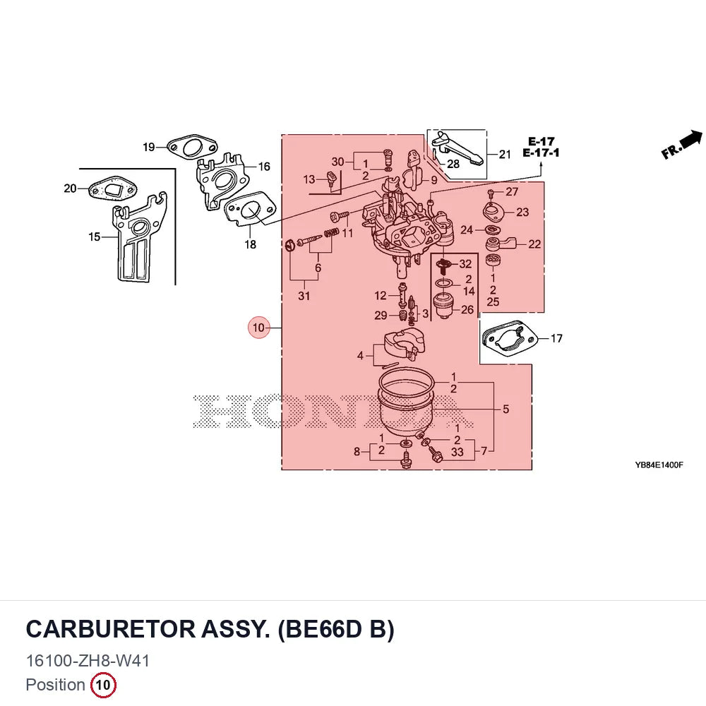 CARBURETOR ASSY. (BE66D B)