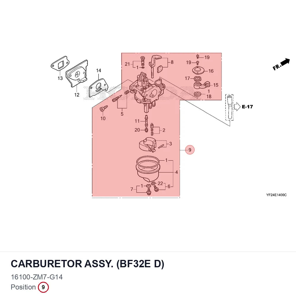 CARBURETOR ASSY. (BF32E D)
