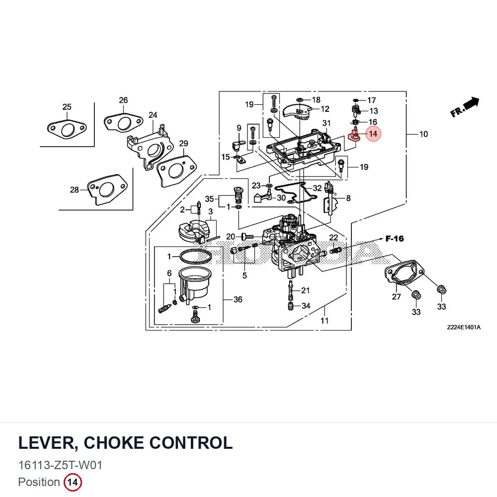 LEVER, CHOKE CONTROL