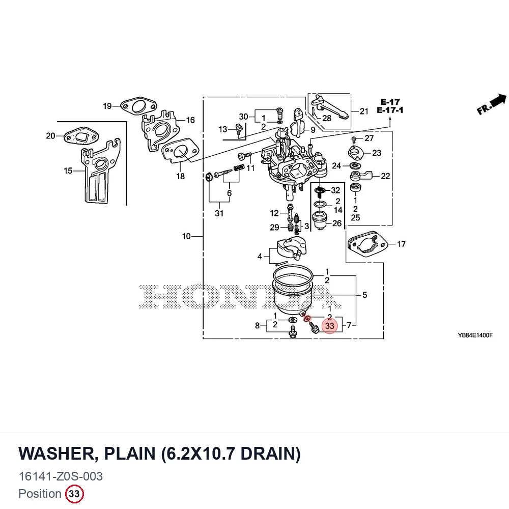 WASHER, PLAIN (6.2X10.7 DRAIN)