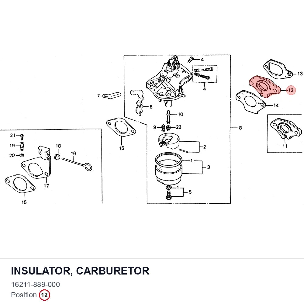 INSULATOR, CARBURETOR