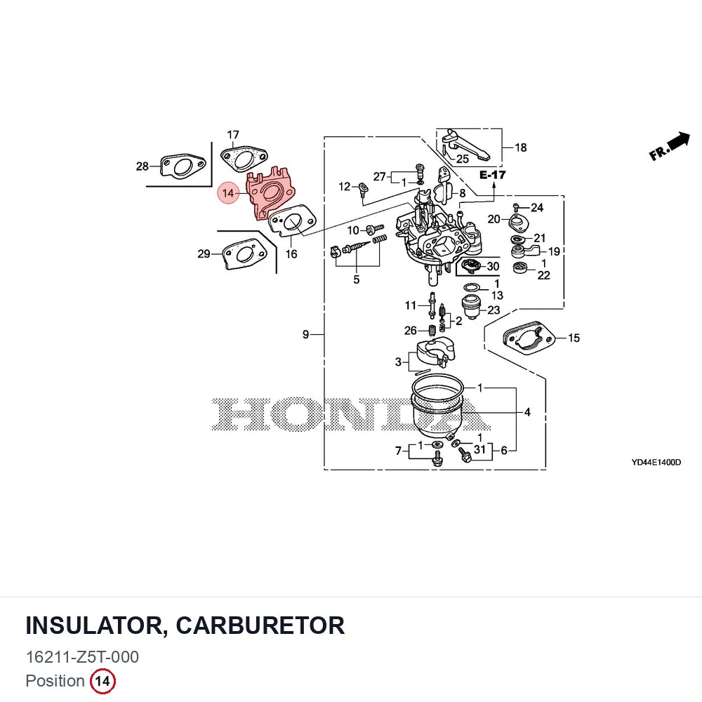 INSULATOR, CARBURETOR
