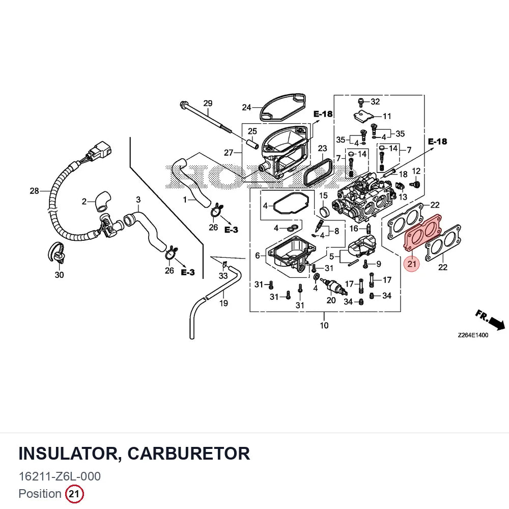 INSULATOR, CARBURETOR