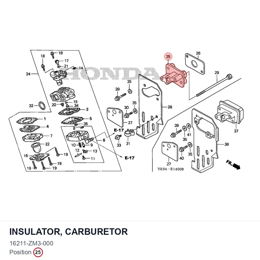 INSULATOR, CARBURETOR