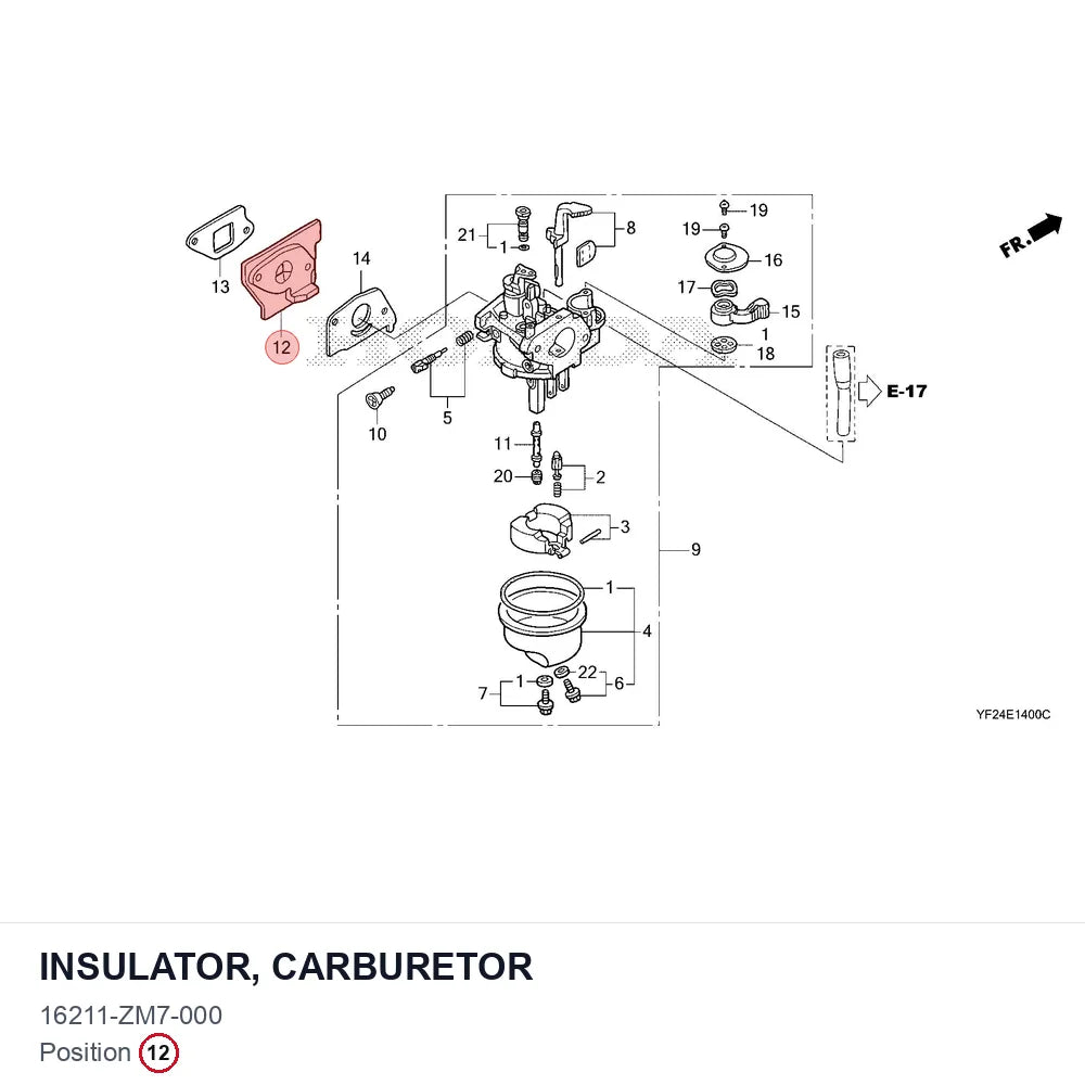 INSULATOR, CARBURETOR