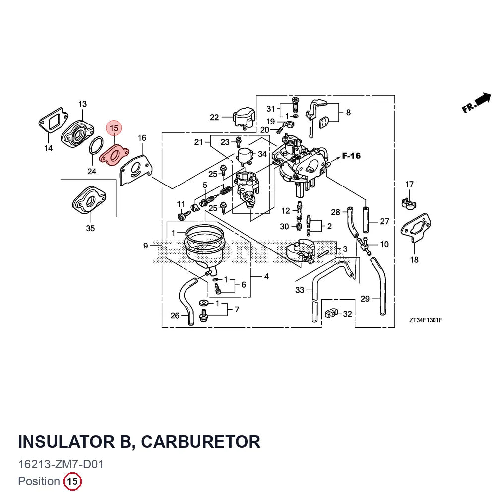 INSULATOR B, CARBURETOR