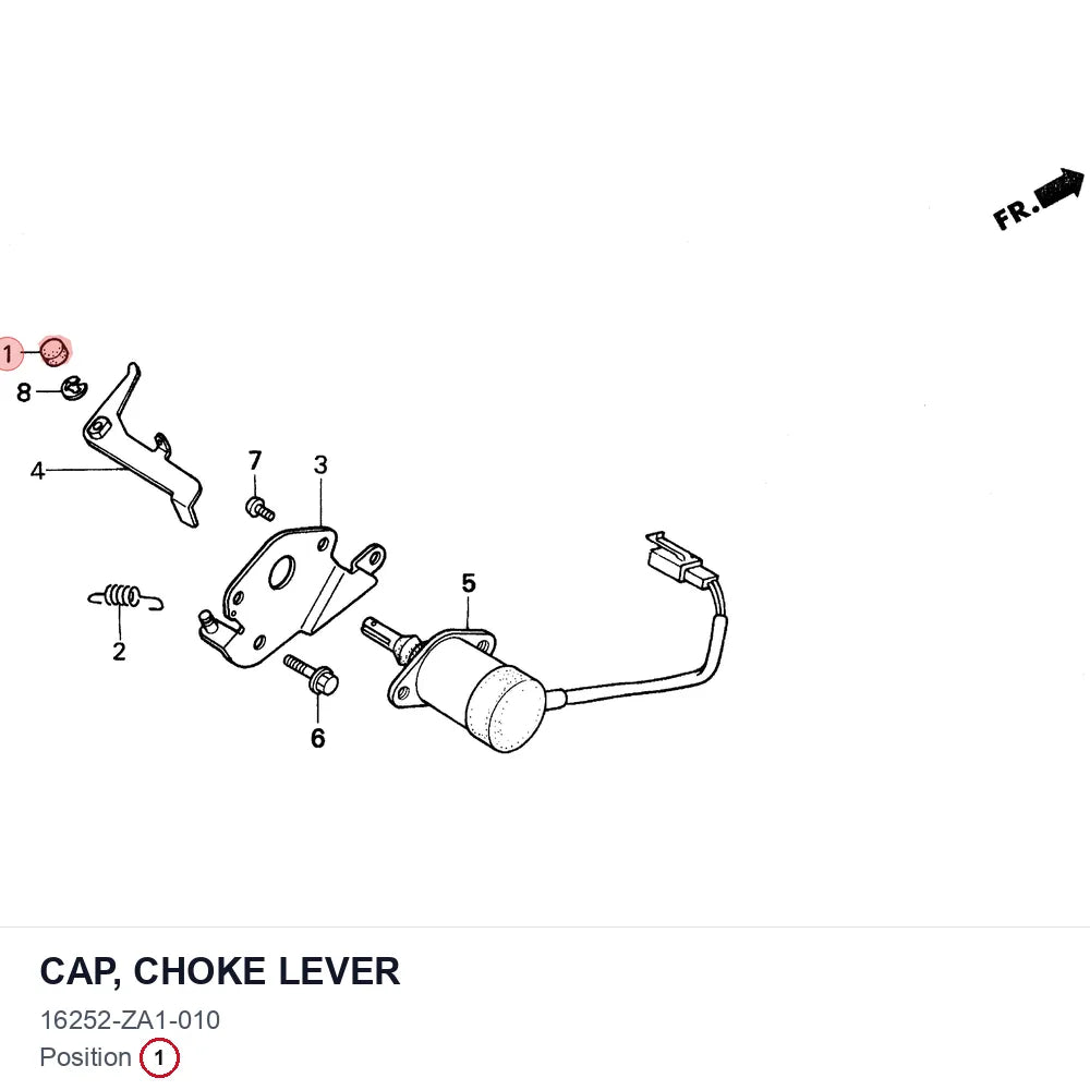 CAP, CHOKE LEVER