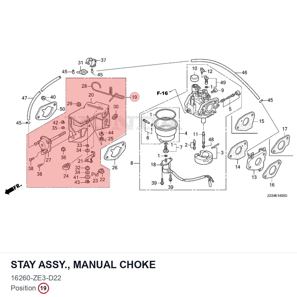 STAY ASSY., MANUAL CHOKE