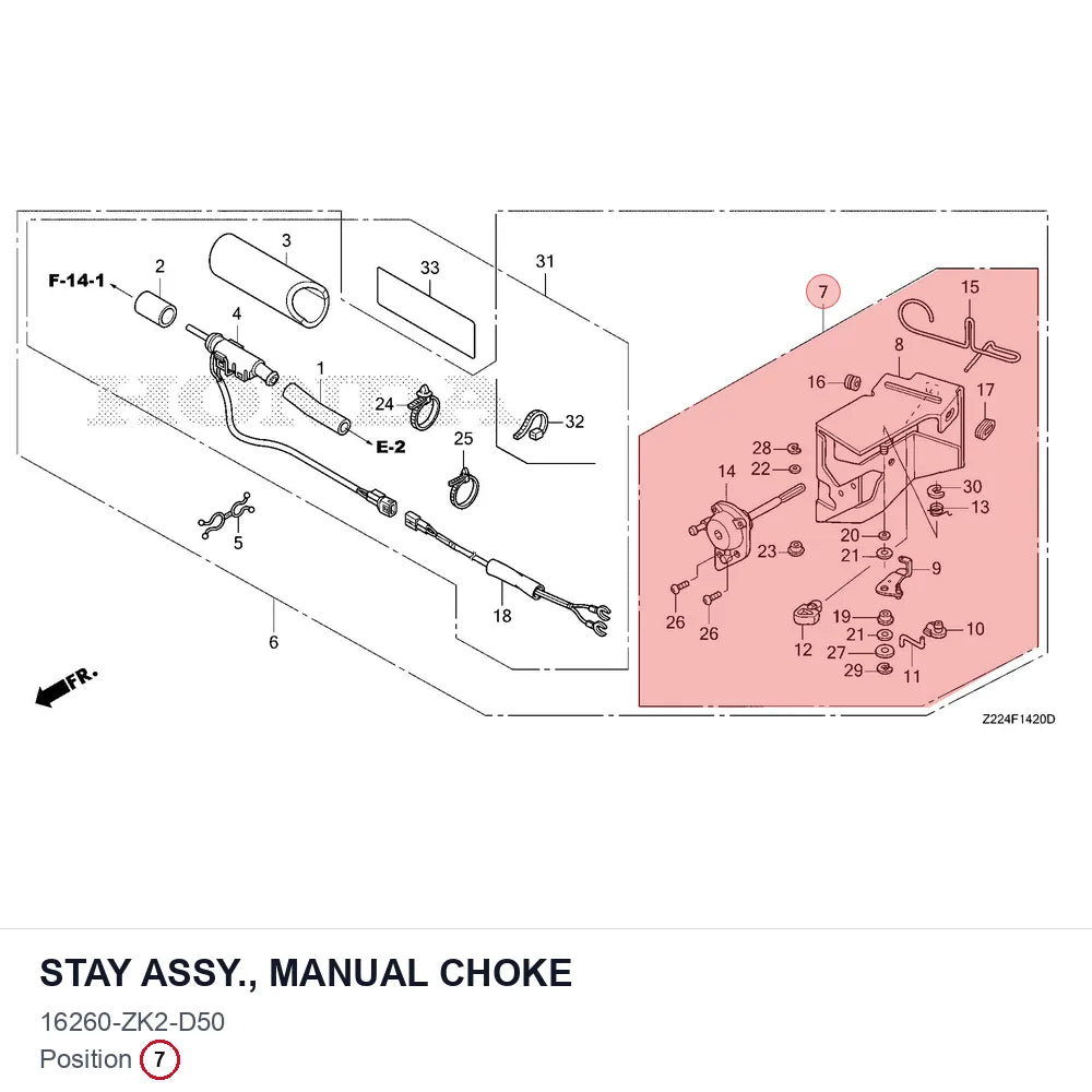 STAY ASSY., MANUAL CHOKE