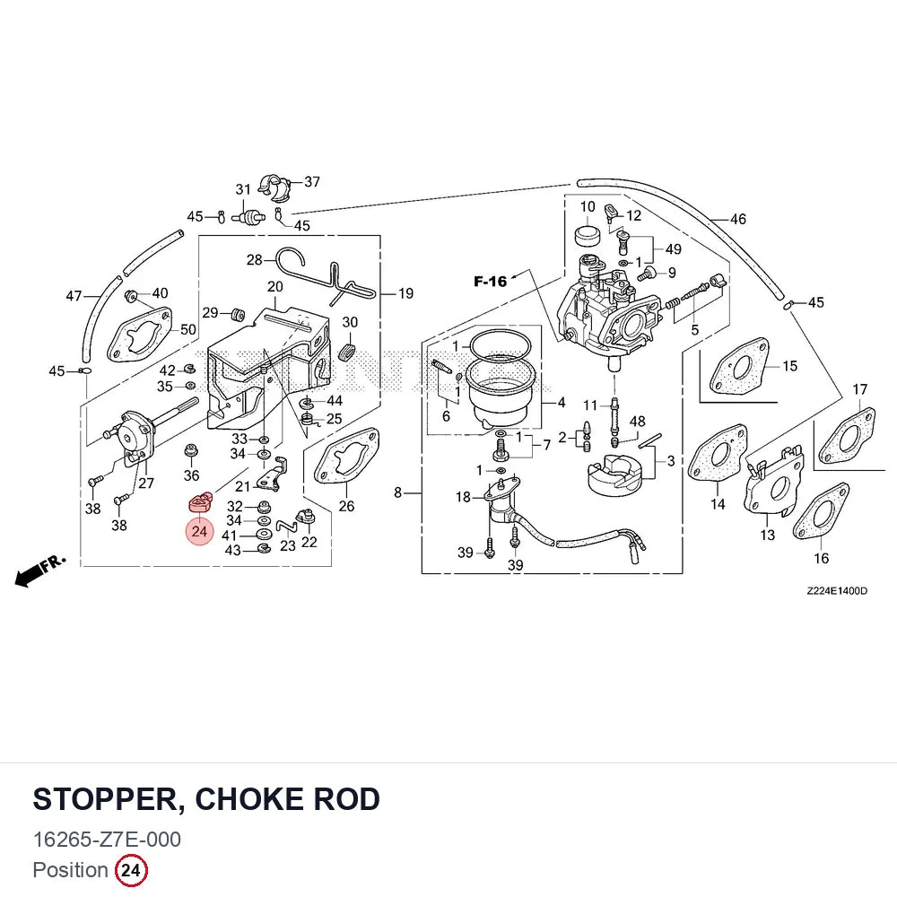 STOPPER, CHOKE ROD
