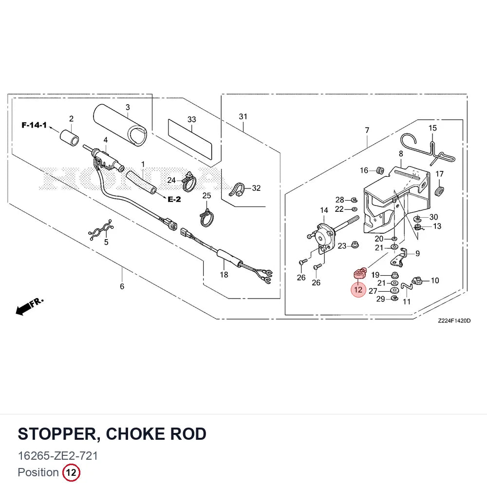 STOPPER, CHOKE ROD