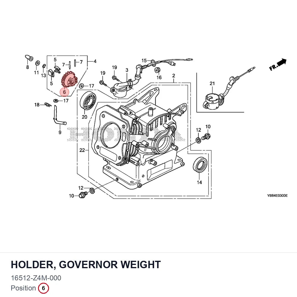 HOLDER, GOVERNOR WEIGHT
