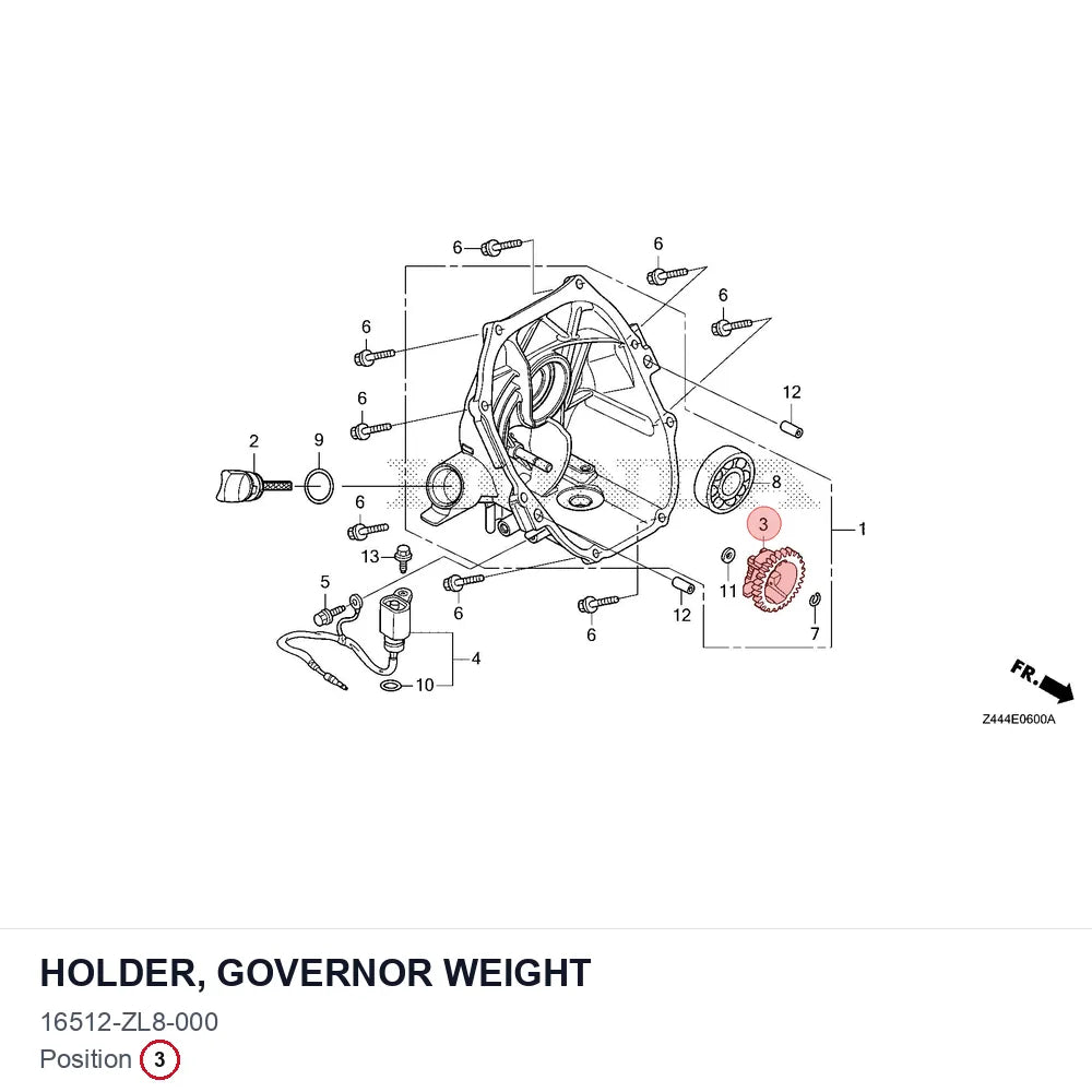 HOLDER, GOVERNOR WEIGHT