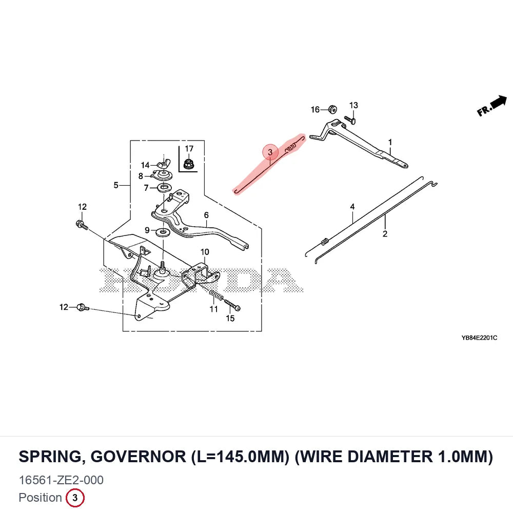 SPRING, GOVERNOR (L=145.0MM) (WIRE DIAMETER 1.0MM)