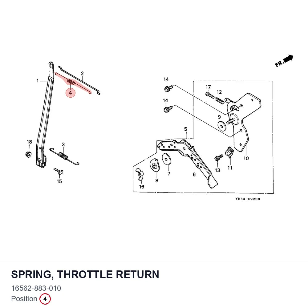 SPRING, THROTTLE RETURN
