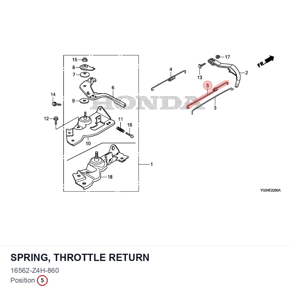 SPRING, THROTTLE RETURN