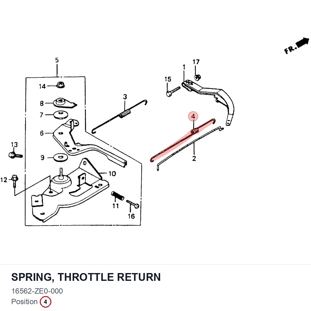 SPRING, THROTTLE RETURN