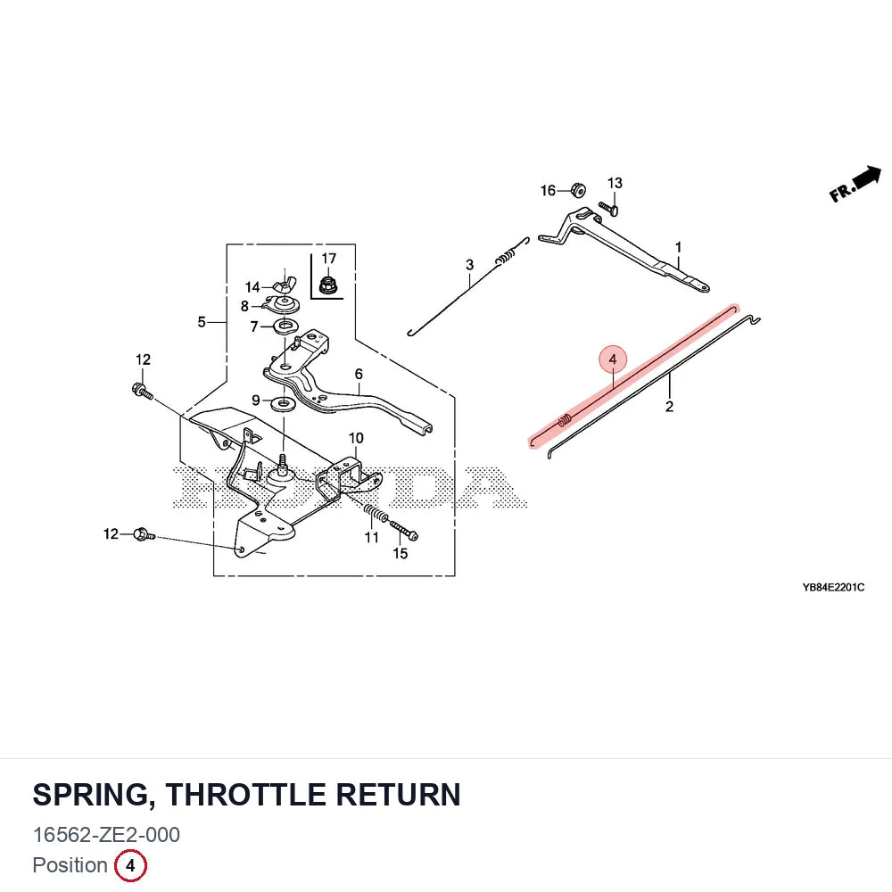 SPRING, THROTTLE RETURN