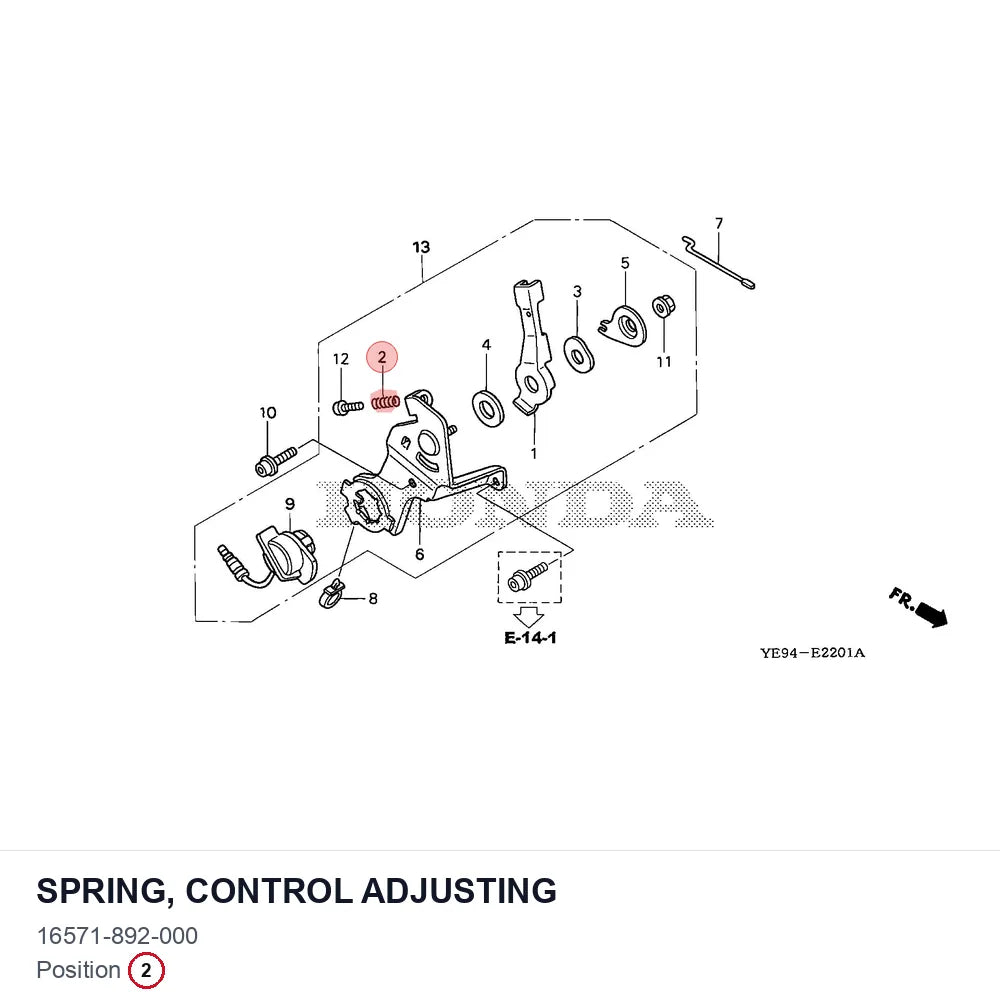 SPRING, CONTROL ADJUSTING