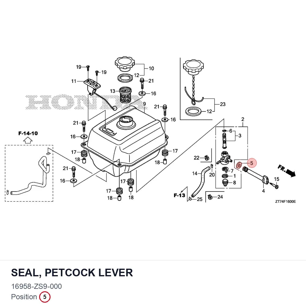 SEAL, PETCOCK LEVER