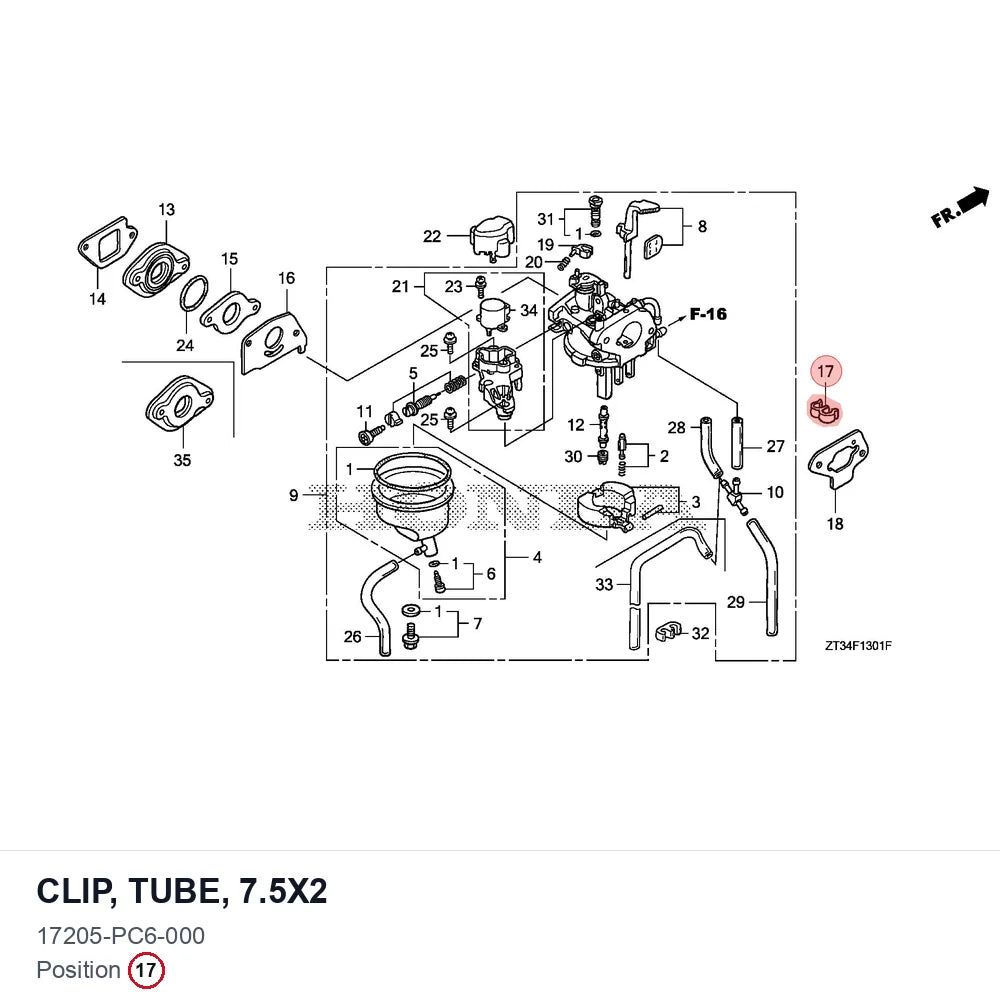 Clip, tube, 7.5X2