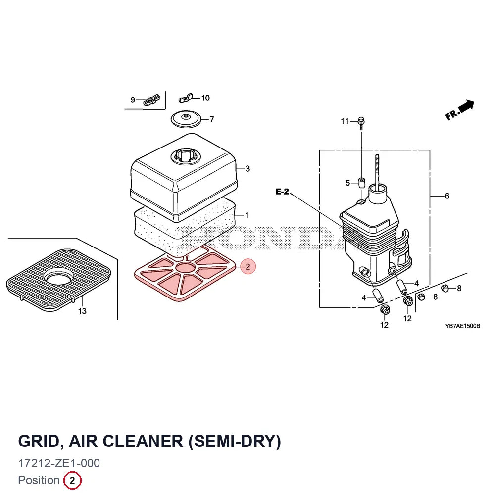 GRID, AIR CLEANER (SEMI-DRY)