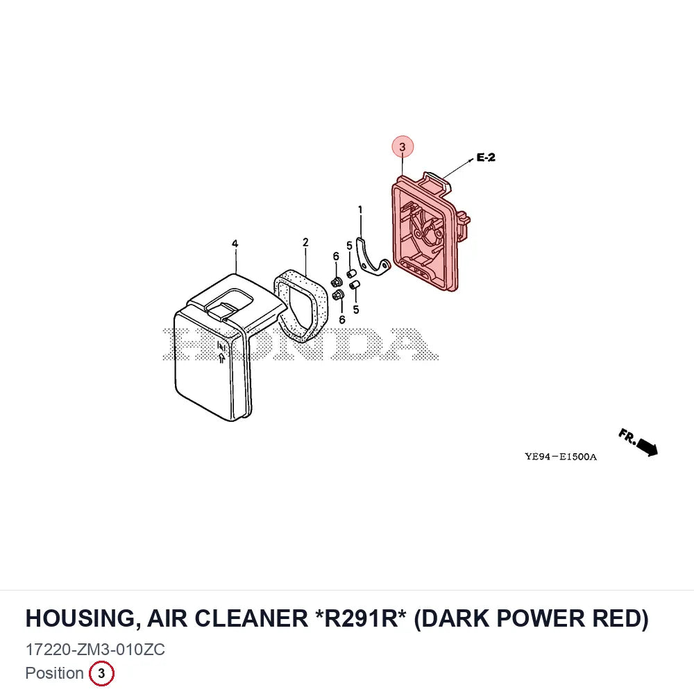 HOUSING, AIR CLEANER *R291R* (DARK POWER RED)