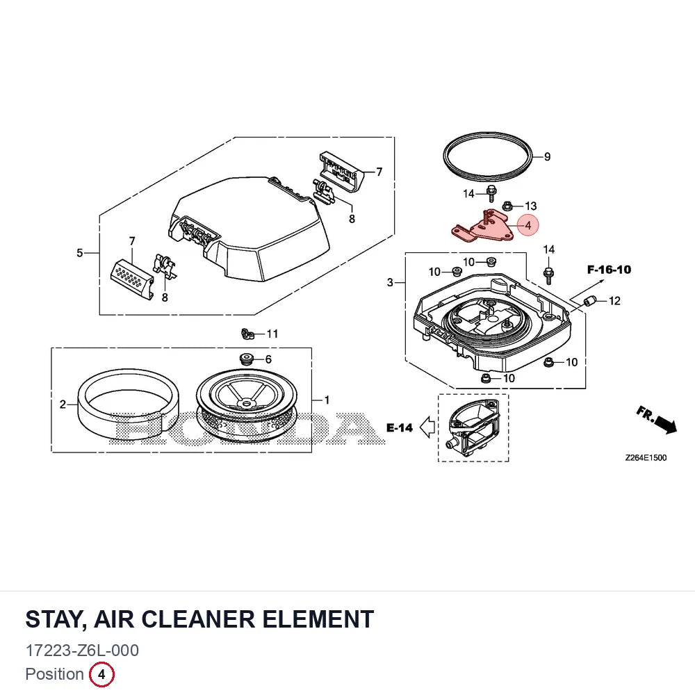 STAY, AIR CLEANER ELEMENT