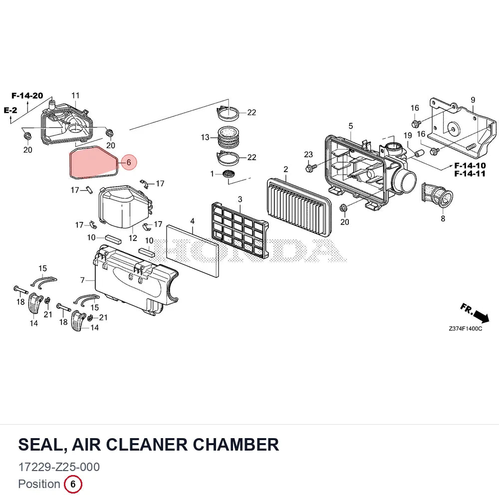 SEAL, AIR CLEANER CHAMBER