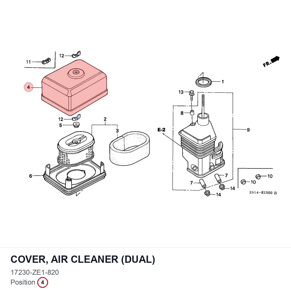 COVER, AIR CLEANER (DUAL)