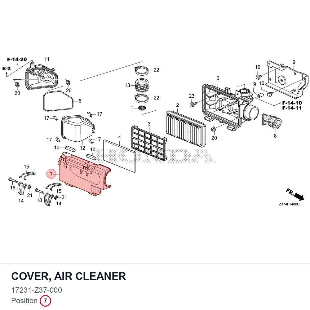 COVER, AIR CLEANER