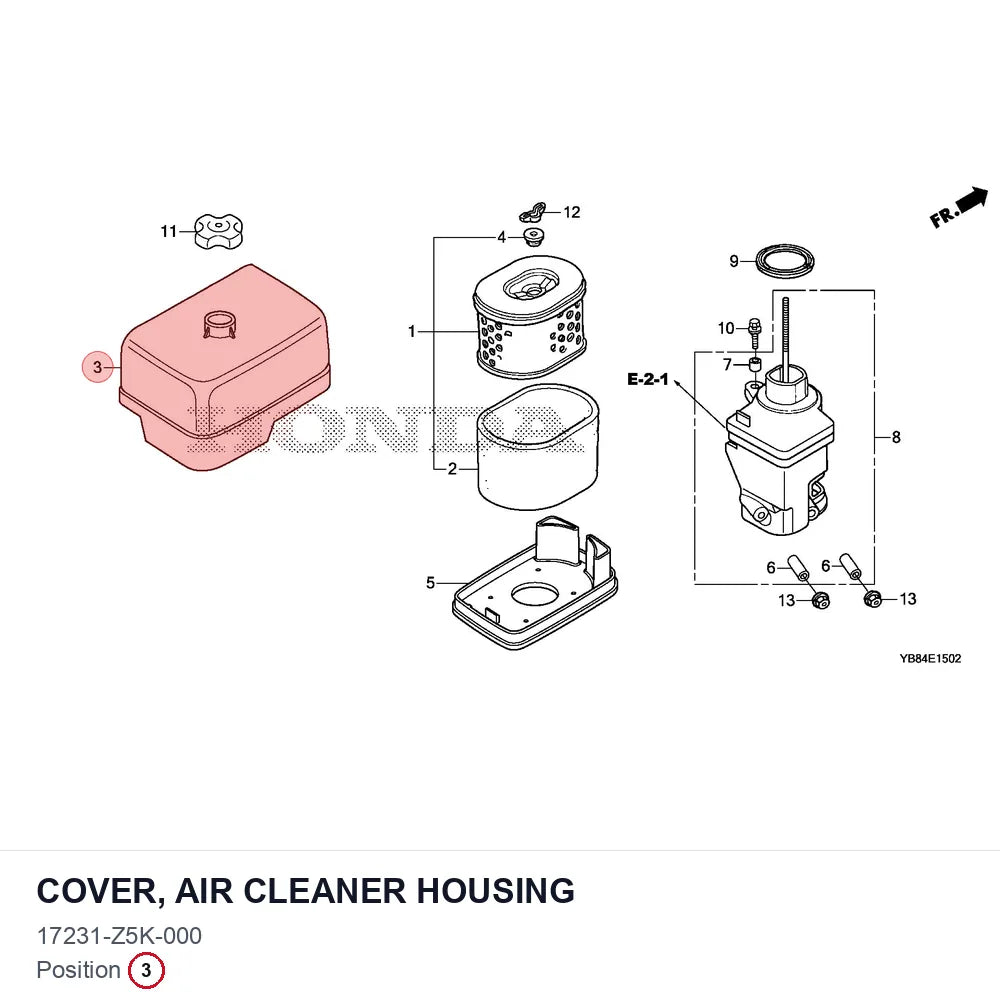 COVER, AIR CLEANER HOUSING