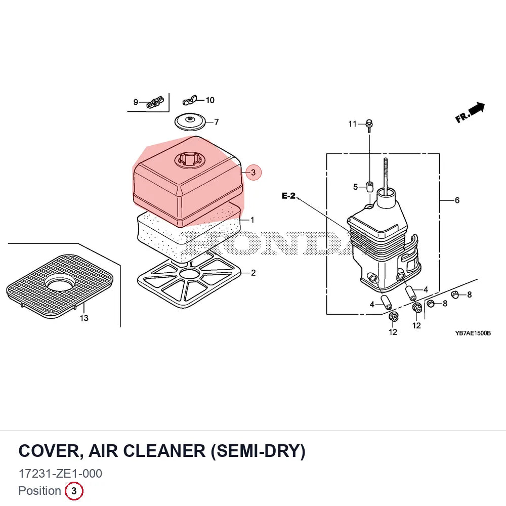COVER, AIR CLEANER (SEMI-DRY)