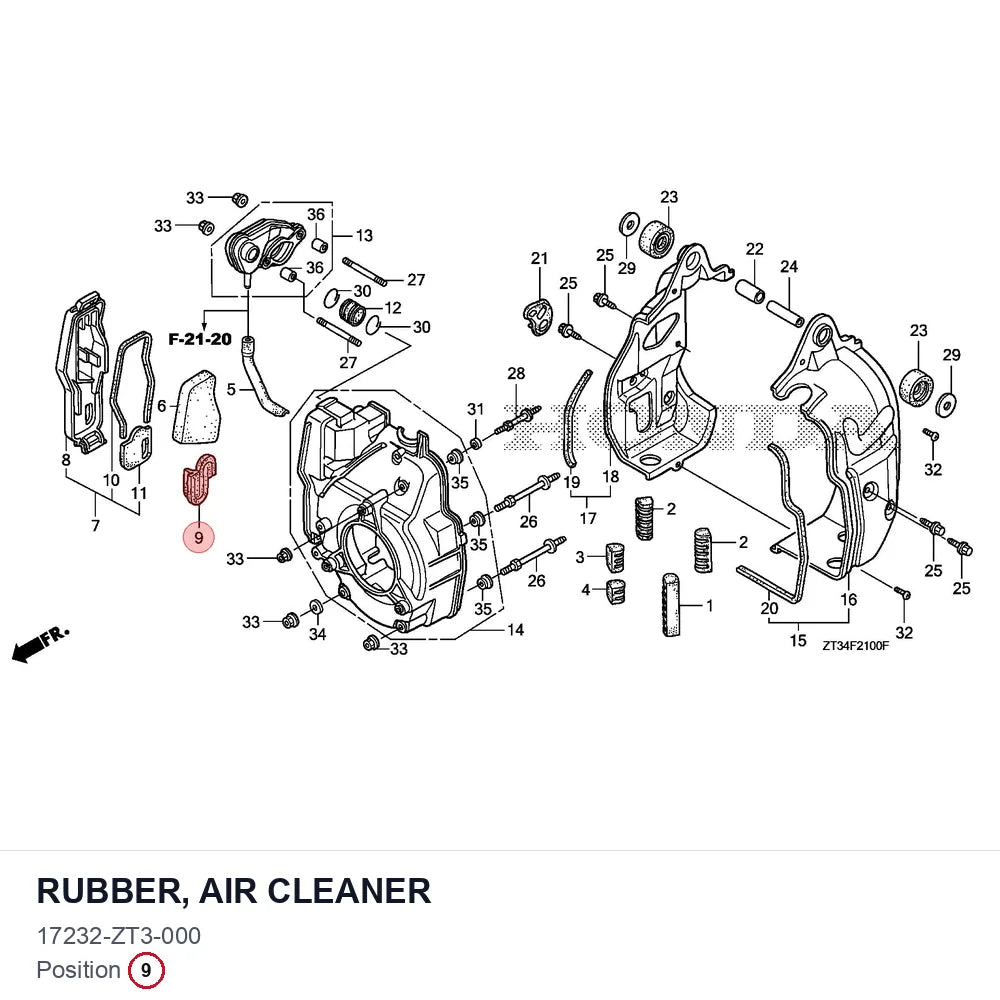 RUBBER, AIR CLEANER