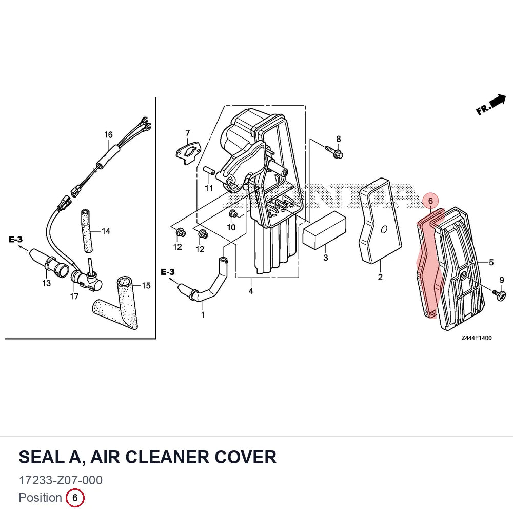 SEAL A, AIR CLEANER COVER