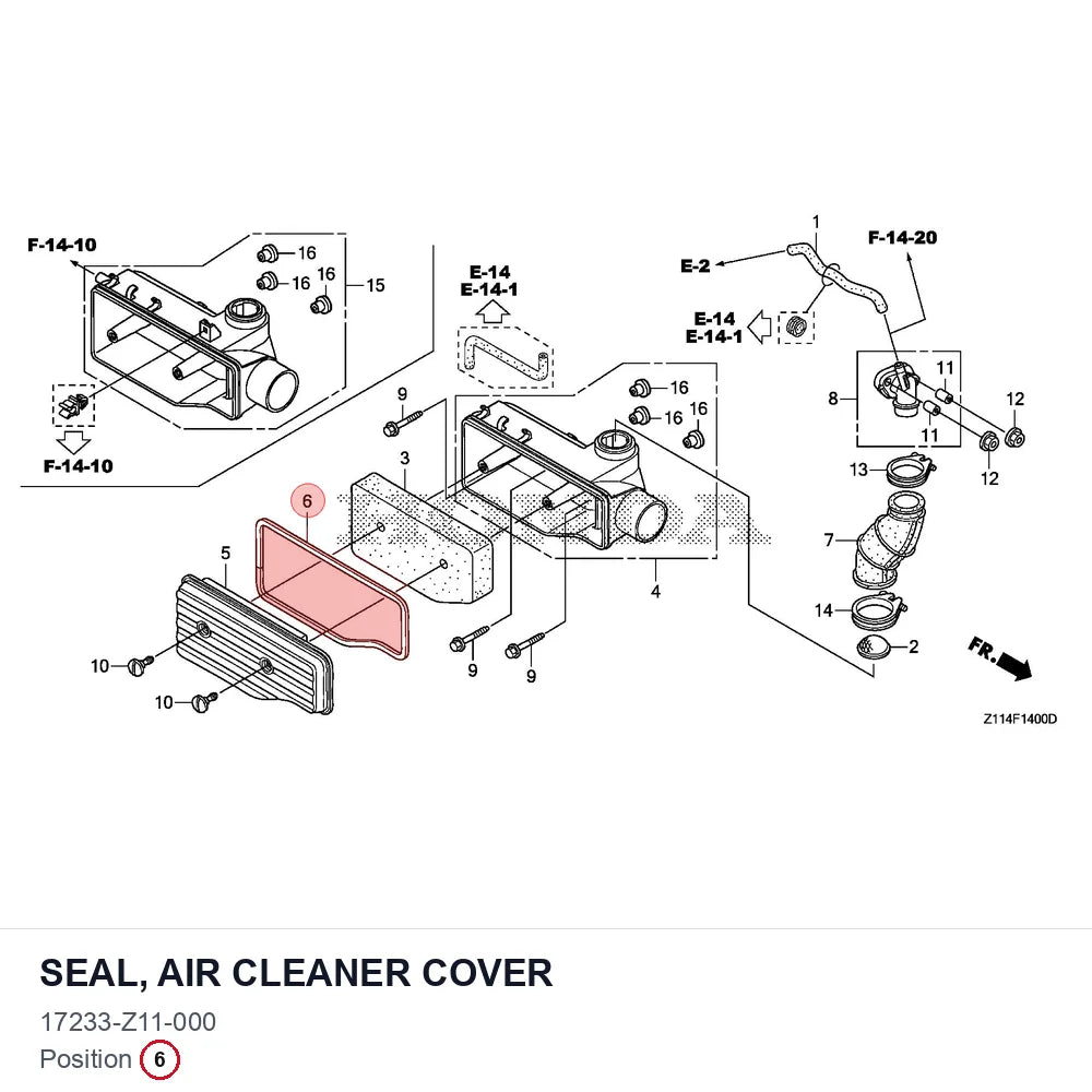 SEAL, AIR CLEANER COVER