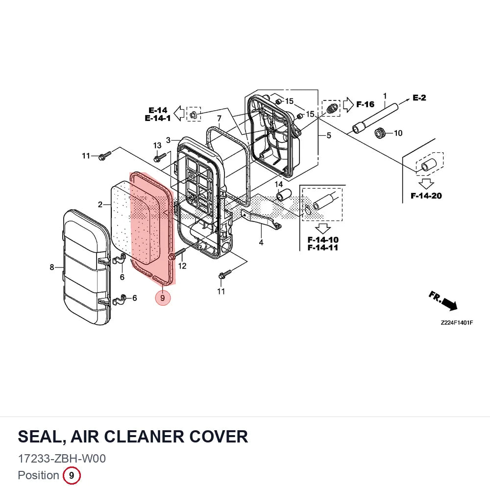 SEAL, AIR CLEANER COVER