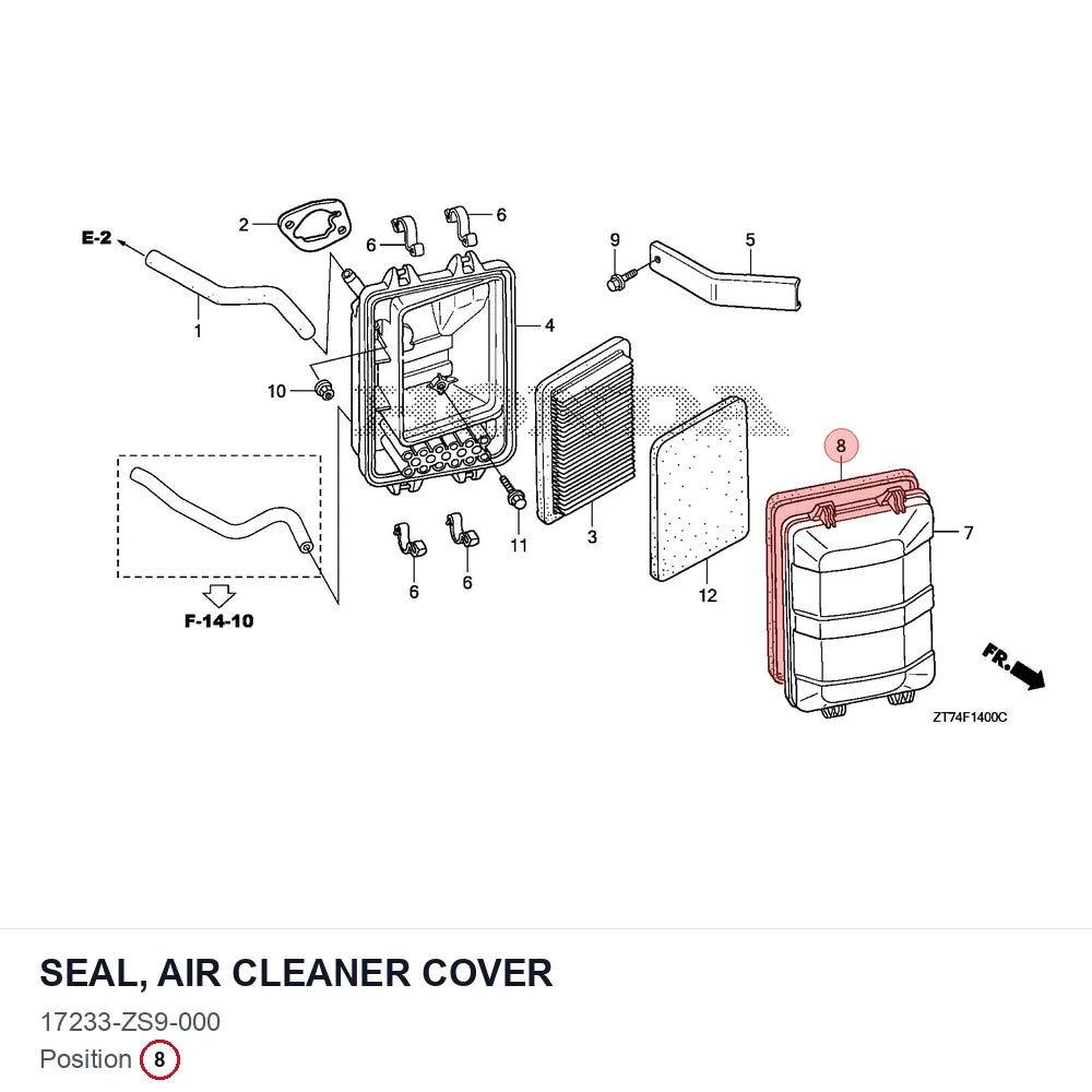SEAL, AIR CLEANER COVER