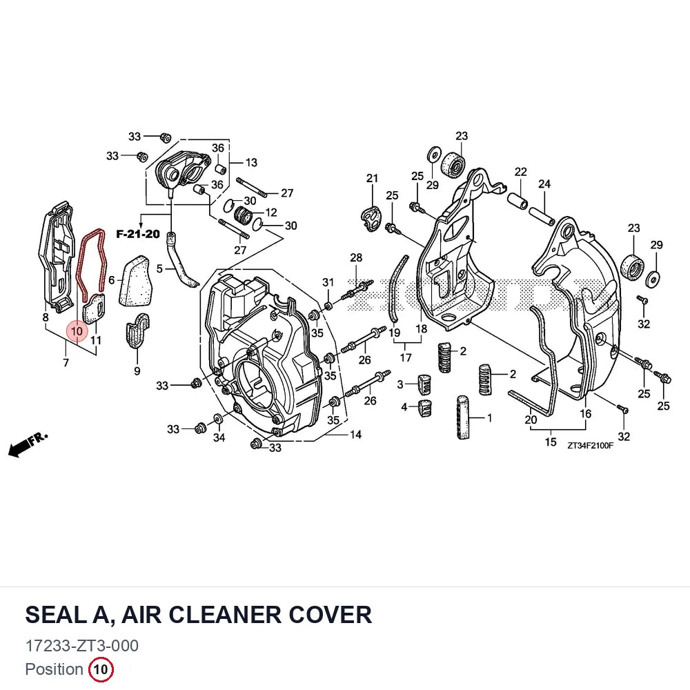 SEAL A, AIR CLEANER COVER