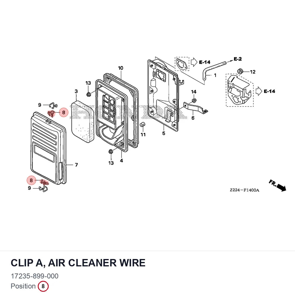 CLIP A, AIR CLEANER WIRE