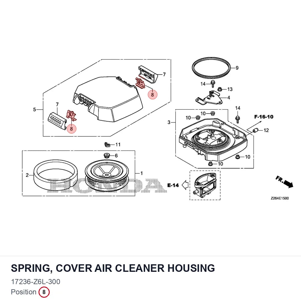 SPRING, COVER AIR CLEANER HOUSING