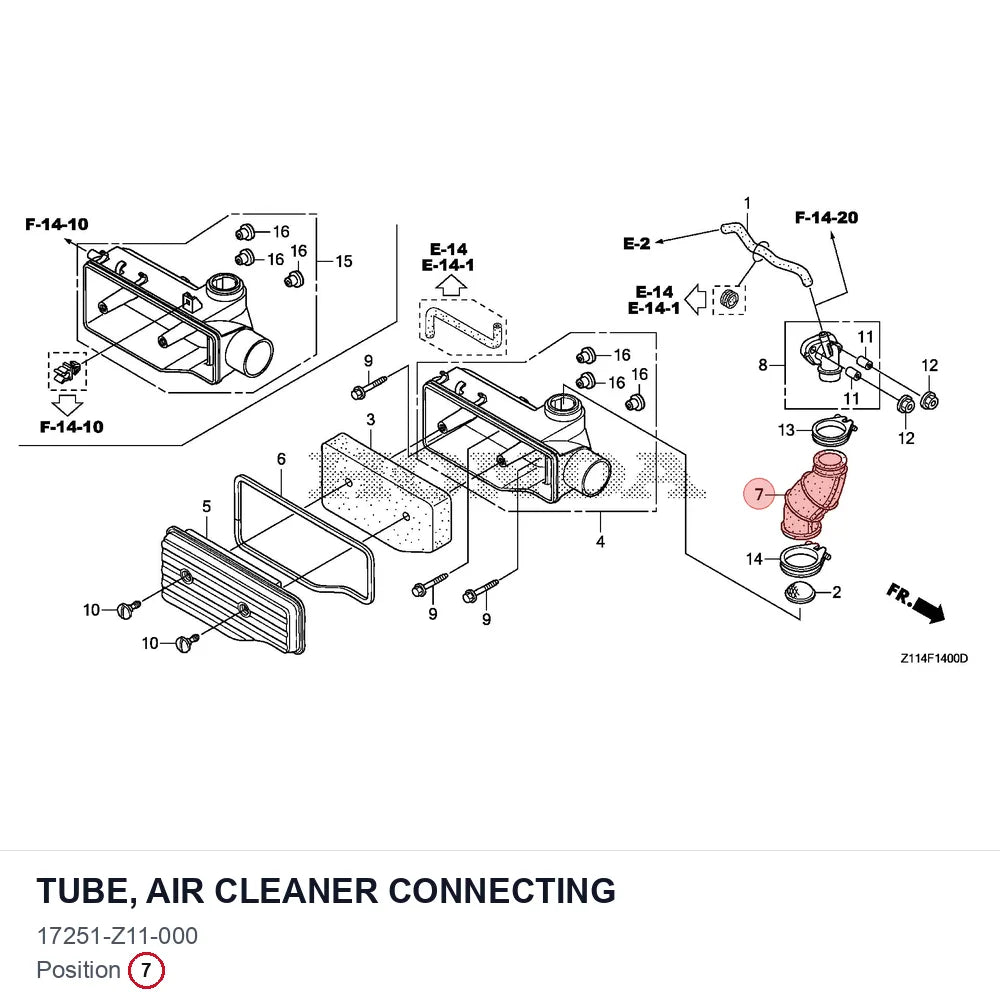 TUBE, AIR CLEANER CONNECTING