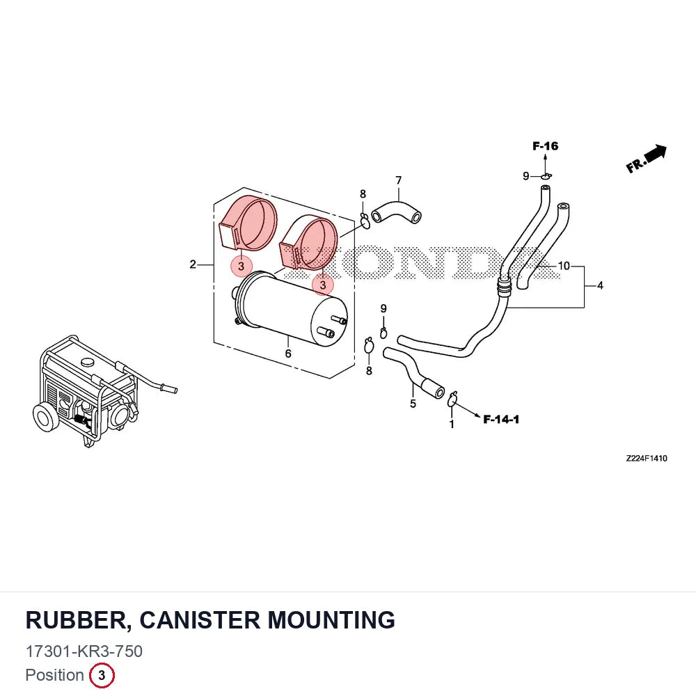 RUBBER, CANISTER MOUNTING