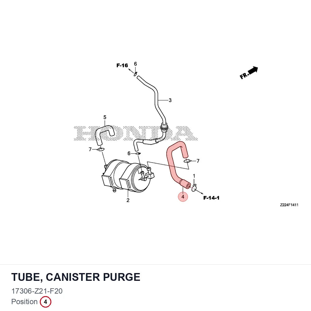 TUBE, CANISTER PURGE
