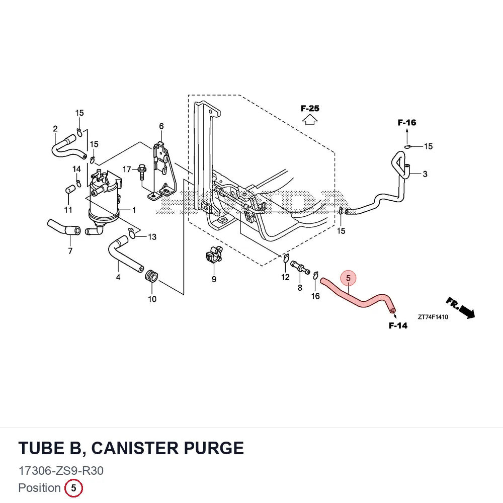 TUBE B, CANISTER PURGE